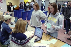 Thousands of donors pass through the checkpoints every day.