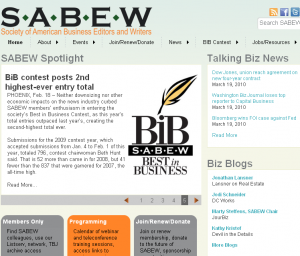 screenshot of sabew.org